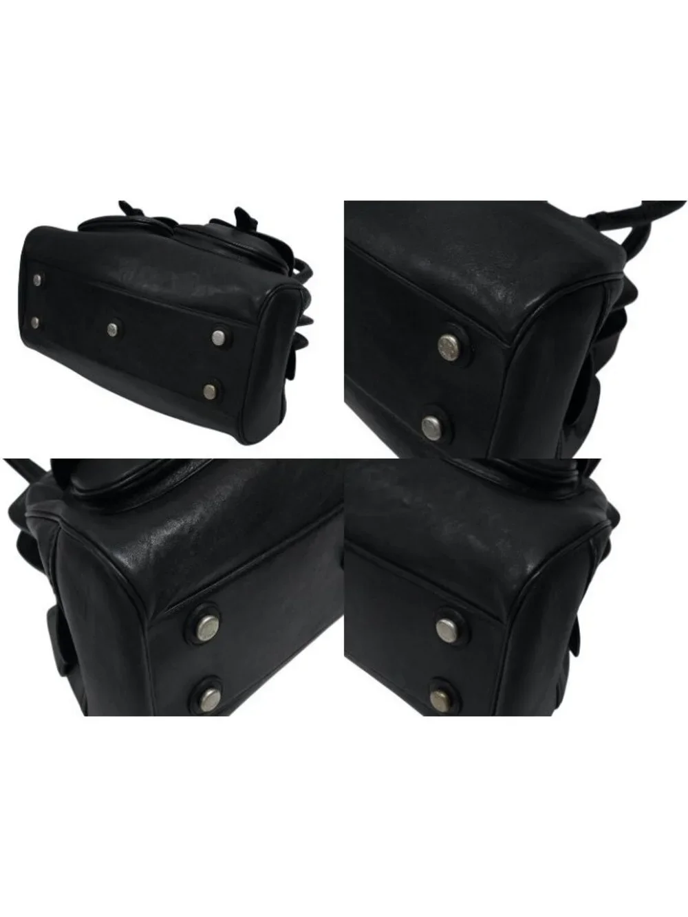 Dior Handbag Leather Black Silver